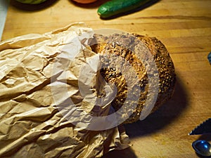 Whole grain country style black bread