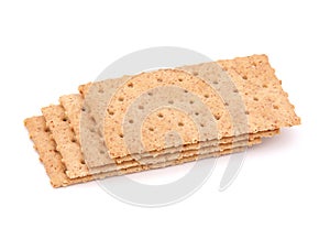 Whole grain crackers isolated on white