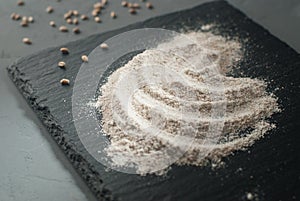 Whole grain flour with wheat grains