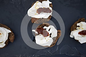 Whole grain frisella with burrata cheese