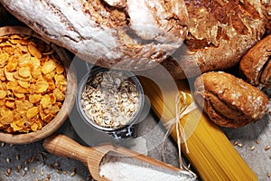 Whole grain products with complex carbohydrates