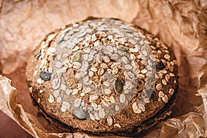 Whole Grain Rye Bread in Parchment Paper