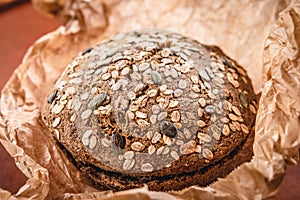 Whole Grain Rye Bread in Parchment Paper