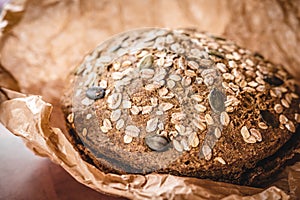 Whole Grain Rye Bread in Parchment Paper