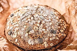 Whole Grain Rye Bread in Parchment Paper