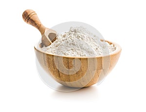 Whole grain wheat flour in bowl