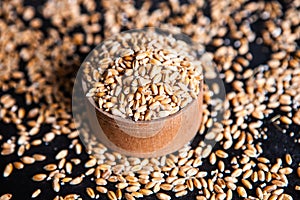 Whole grain wheat flour isolated.