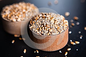 Whole grain wheat flour isolated.