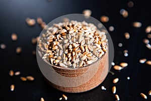 Whole grain wheat flour isolated.