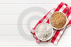 Whole grain wheat flour and wheat grains