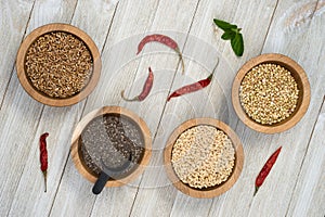 Whole Grains Chia Seeds and Peppers Superfoods