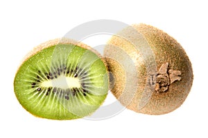 Whole and Half Kiwi Fruit