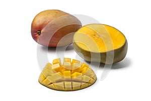 Whole and half Mango