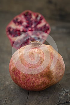 Whole and a half pomegranate