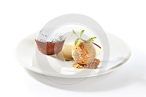 Whole Hot Chocolate Fondant with Ice Cream Ball