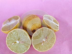 Whole lemon and half