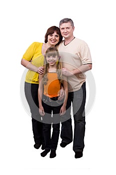 Whole-length portrait of happy family.