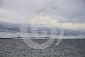 The Whole Mackinac Bridge on a Cloudy Day