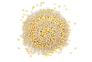 Whole Millet Pearl Grains on a White Background