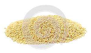 Whole Millet Pearl Grains on a White Background