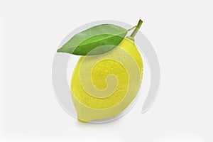 Whole organic lemon on white isolated background with clipping path. Fresh lemon have high vitamin C and delicious sour taste for