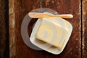 Whole pat of farm fresh creamy butter