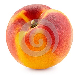 Whole peach on white background