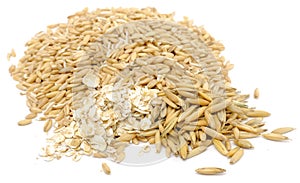 Whole Peeled Oats, Oat Flakes and Unpeeled Oats photo