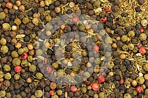 Whole peppercorns background