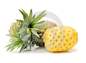 Whole pineapple peeled, sliced organic, and reassembled photo