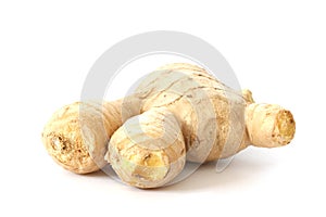 Whole raw ginger root piece