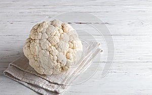 Whole raw organic cauliflower