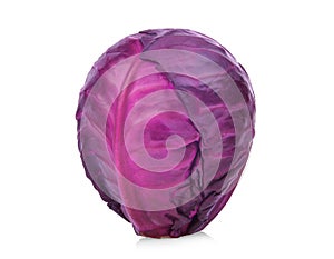 Whole of red cabbage vegetable isolated on white