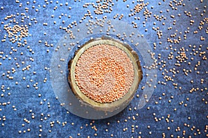 Whole red Masoor lentils