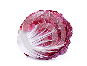Whole red radicchio or red salad isolated on white