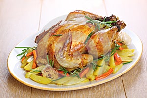 Whole roasted chicken