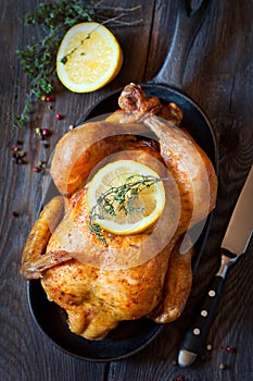 Whole roasted chicken