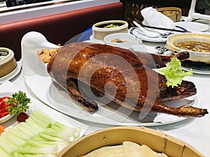 Whole Roasted Peking Duck in Thailand.