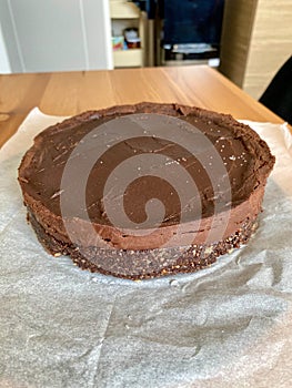 Whole Round Chocolate Raw Cake Base Ready to Decorate, Eat and Serve. Gluten Free Vegan