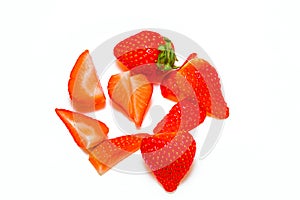 Whole and Sliced Strawberries