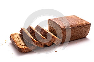 Whole Spelt Bread slices isolated on white background
