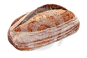 Whole Spelt Freshly Baked Bread isolated on white background