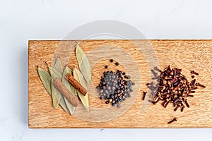 Whole Spices on a Tray Top Down Photo