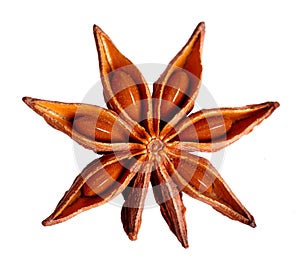 Whole Star Anise isolated on white background with shadow
