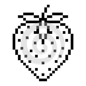 Whole strawberry outline pixel art