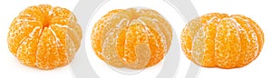 Whole of tangerine or mandarin citrus fruit isolated on white