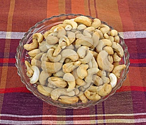 Whole Unsalted Cashews in Dish