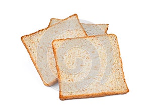 Whole wheat bread slice isolated on white