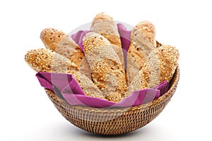 Whole wheat breads in basket