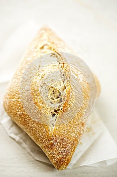 Whole wheat ciabatta type roll